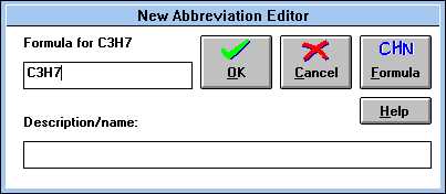 Screen Capture of New Abbreviation Editor Pop-up Window
