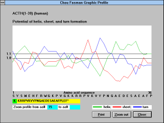 Figure 19: Screen Capture 
of Chou-Fasman Method