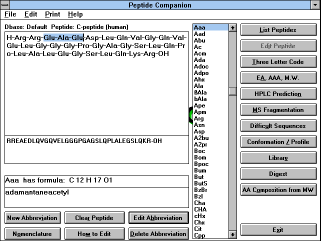 Figure 7: Screen Capture of 
Editing a Peptide